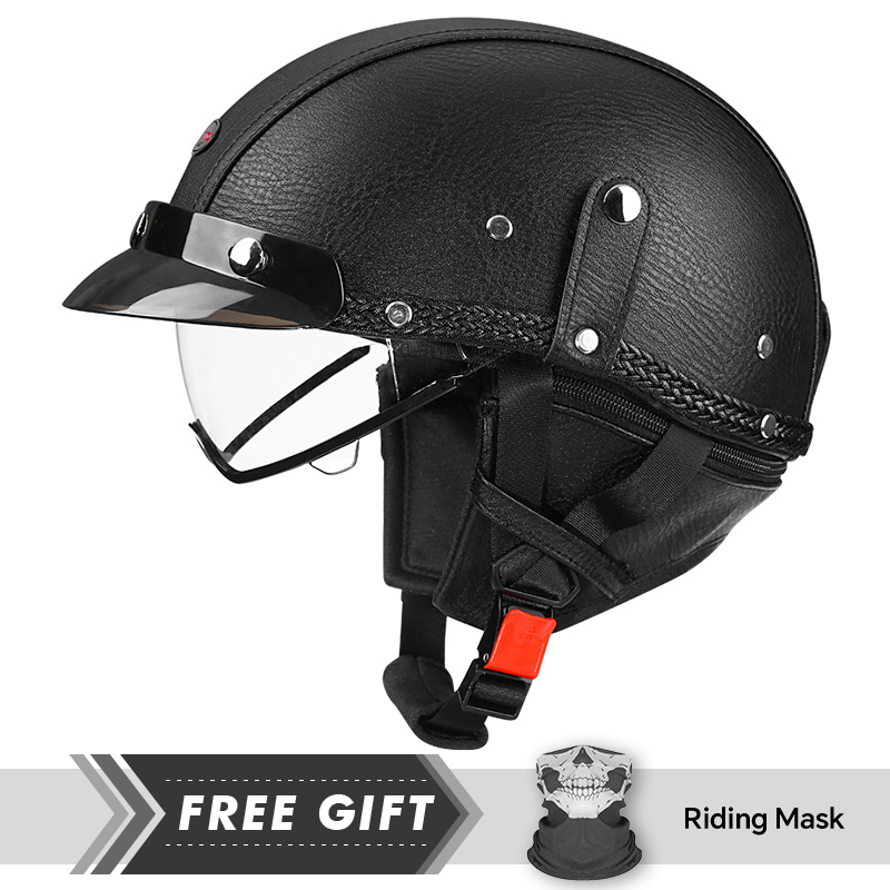 Motorcycle Gear Store - Мужской мотоциклетный полушлем в стиле ретро,