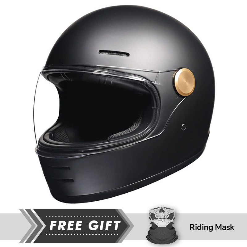 Motorcycle Gear Store - Винтажный анфас мотоциклетный шлем кожаный мото